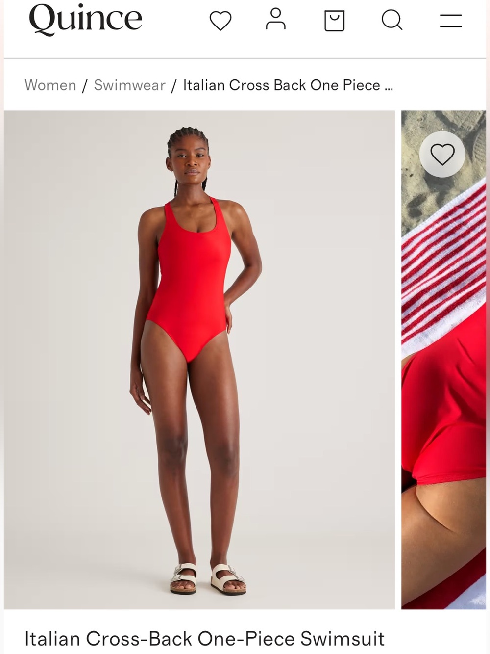 Quince Red Italian Cross-Back One-Piece Swimsuit